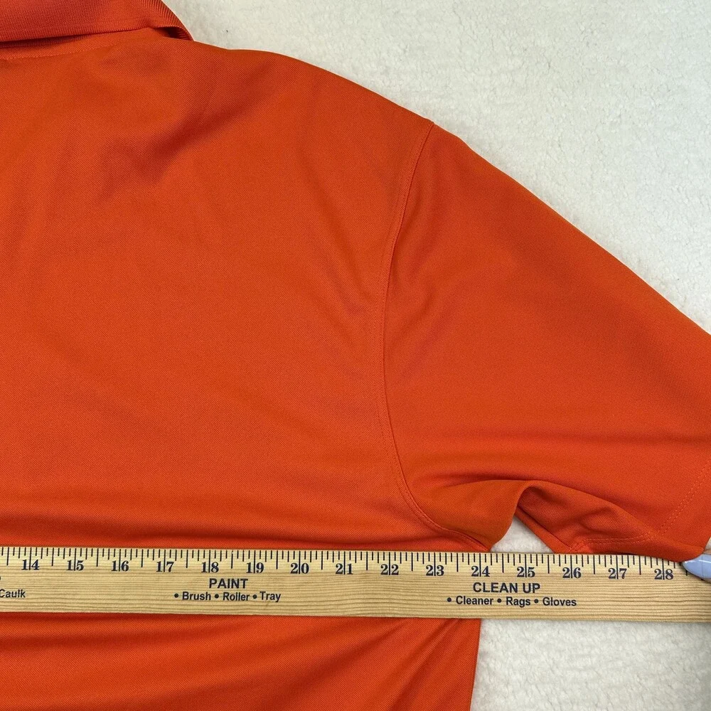 Nike Golf Polo Shirt Mens Large Dri-Fit Orange Short Sleeve Moisture Wicking
